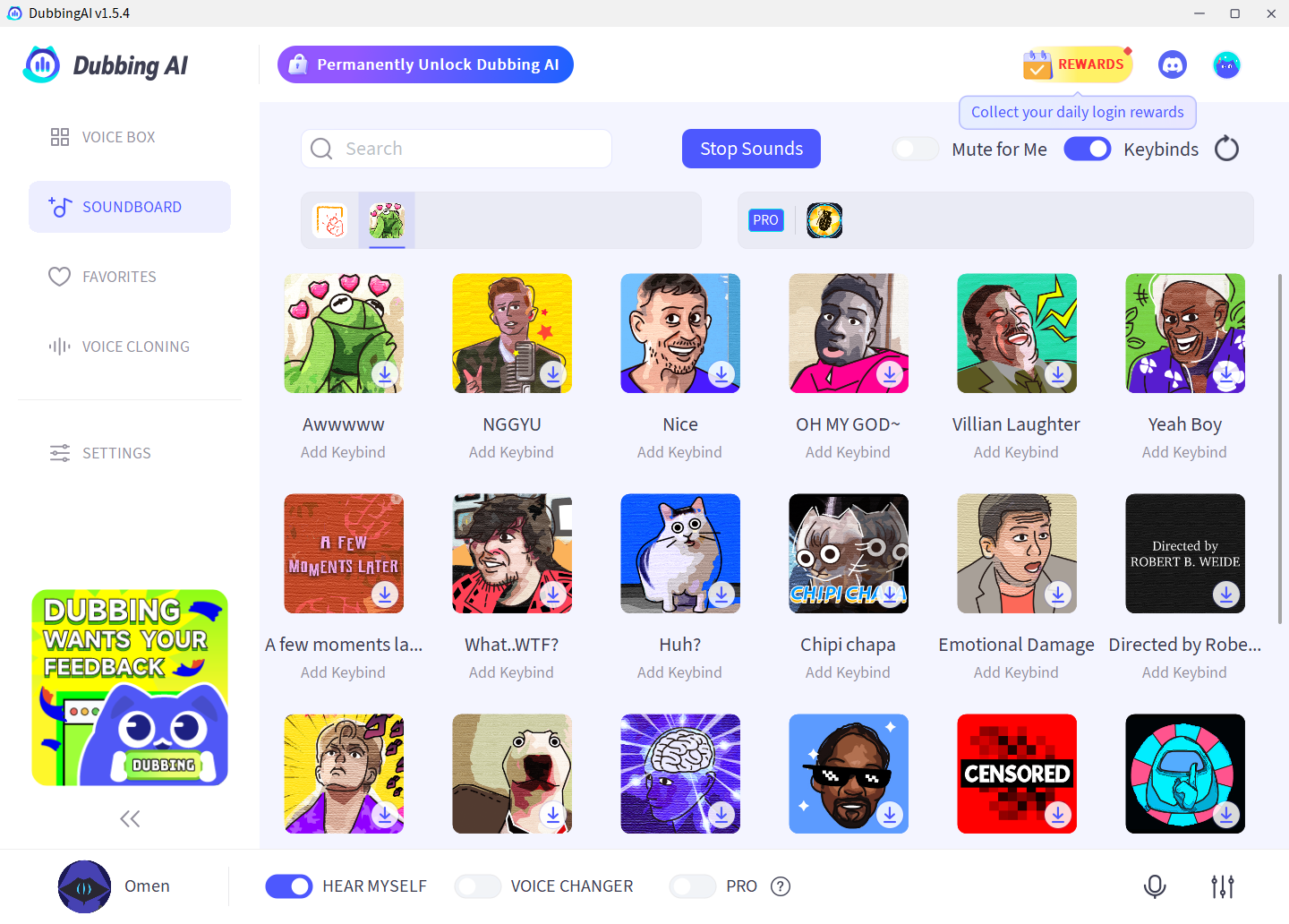 Dubbing AI sound board, MEME