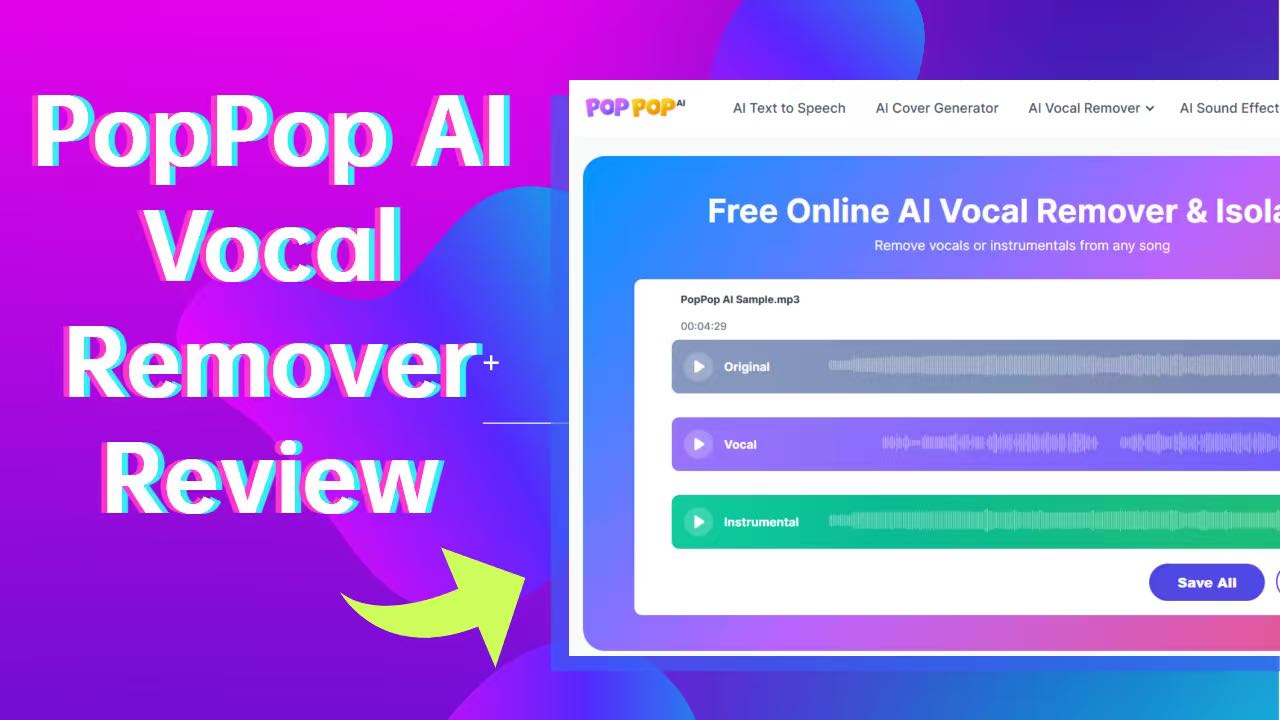 PopPop AI Vocal Remover Review: Free AI Tool for Isolating Vocals from Songs