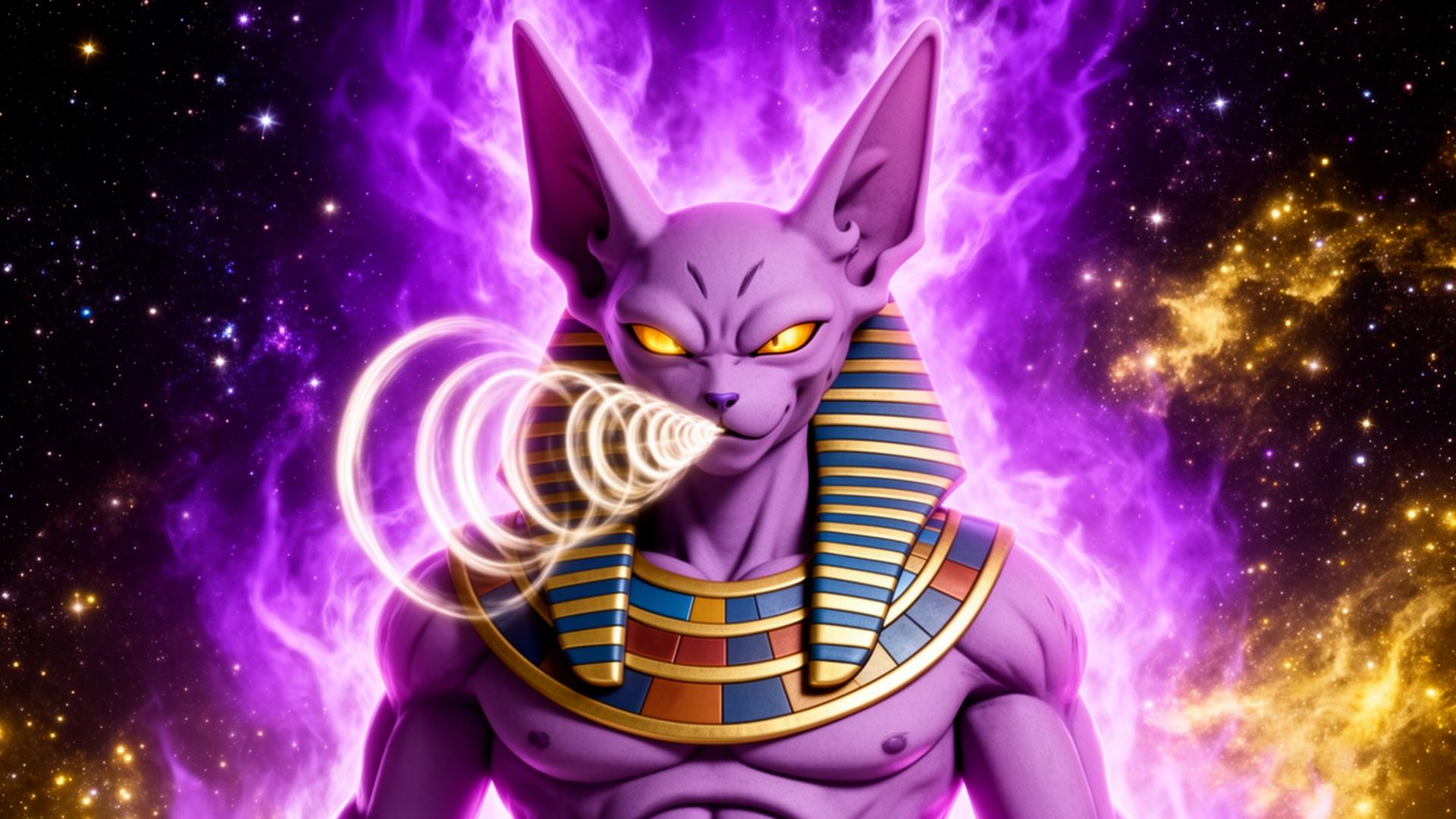 Beerus AI voice changer with real-time voice transformation and cosmic energy effects