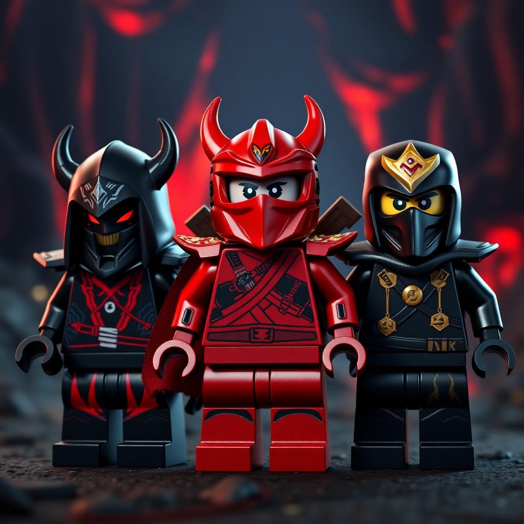Three LEGO Ninjago villain voice reads — Warlord, Evil Sensei, Shadow Ninja