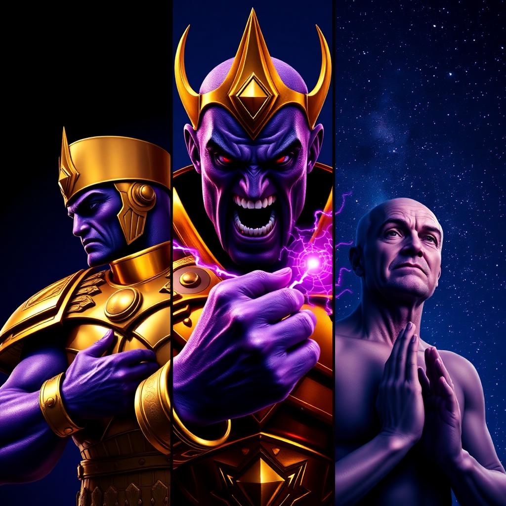 Three Thanos voice changer personas — Warlord, Snap, Philosopher